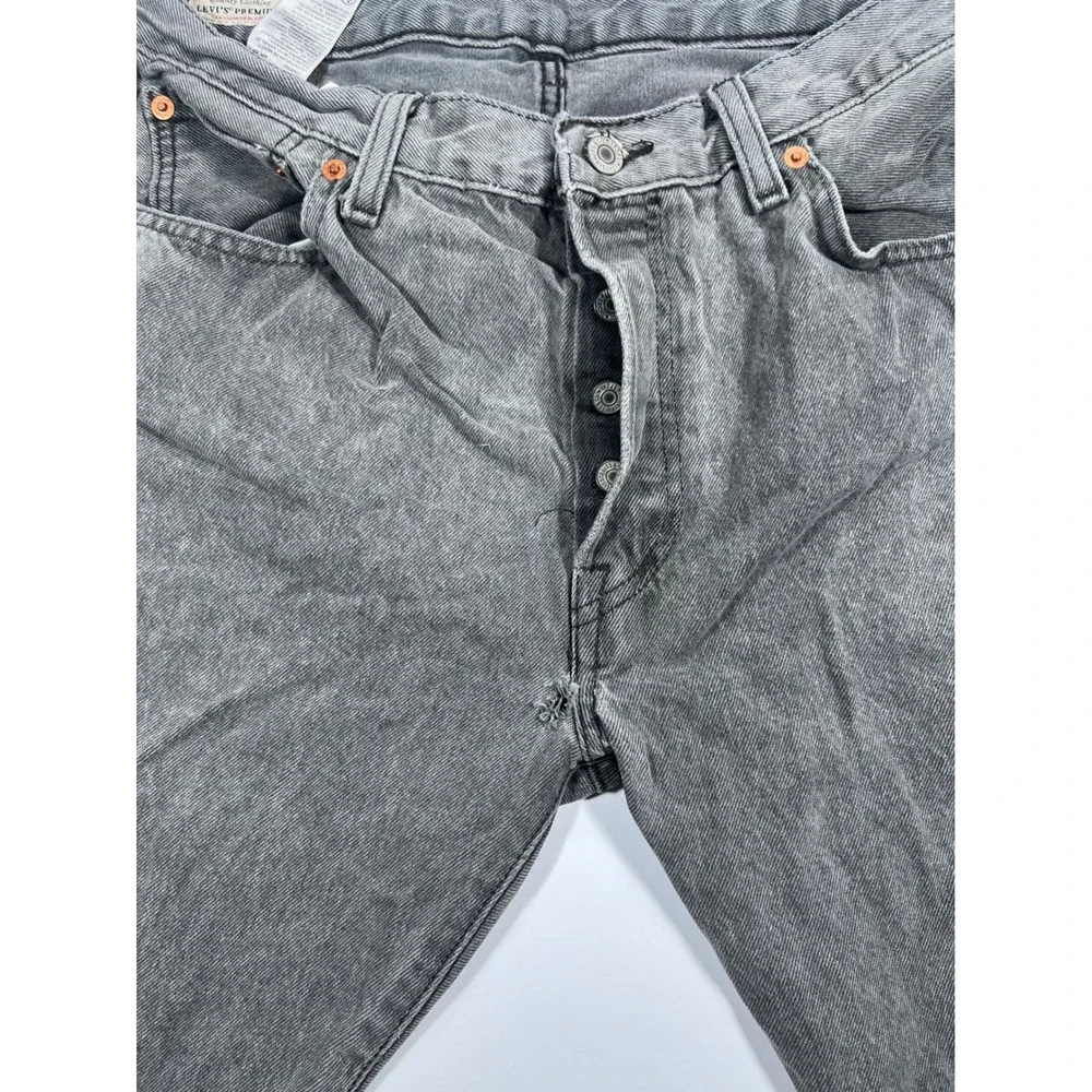 Levi's 501 Original Fit Jeans Mens 34x30 Gray Straight Leg Button Fly Denim